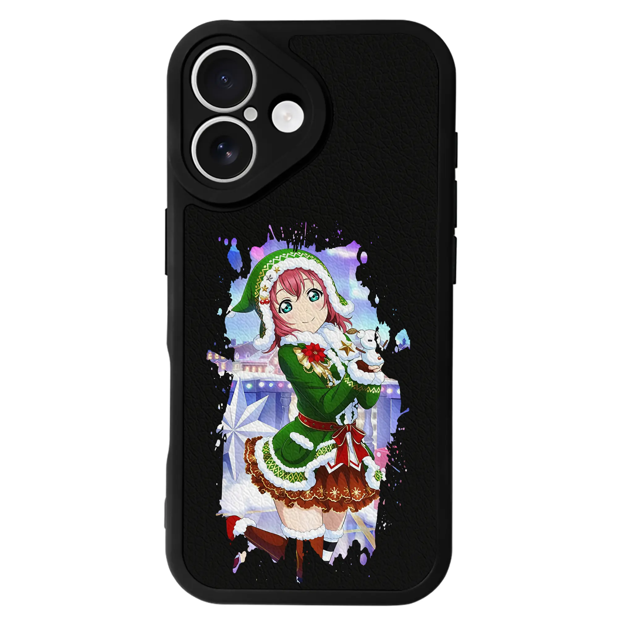 Love Live! グッズ,黒澤ルビィ - IPhone 16シリーズ対応 ・ シリコンスマホケース ・ レザー調 ・ 高精度フィット ・ 耐衝撃 ・ ワイヤレス充電対応 ・ 精密カット